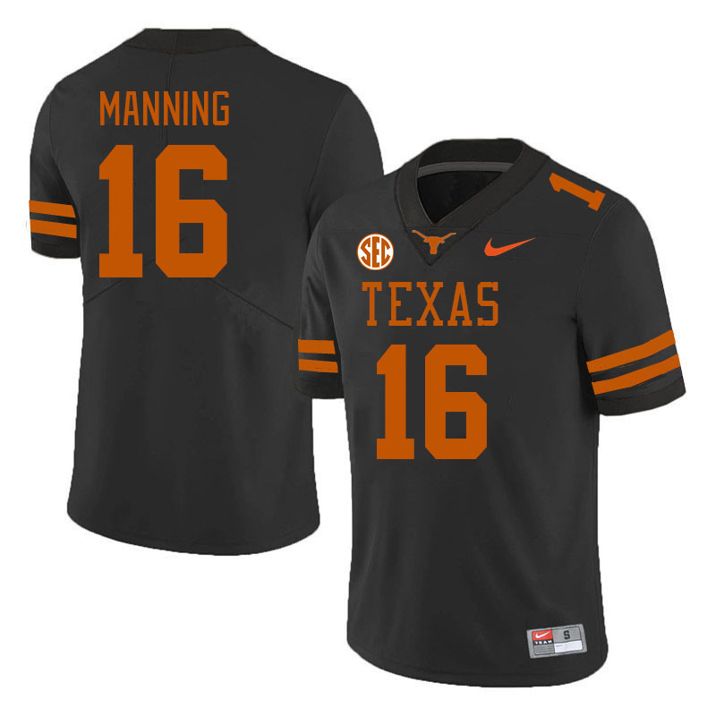 # 16 Arch Manning Texas Longhorns Jerseys Football Stitched-Black